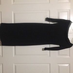 Black sweater dress off the shoulder